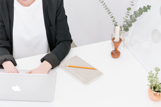 desk with laptop